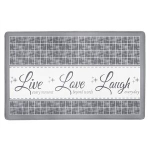 Live Love Laugh Anti-Fatigue Mat, 18" x 30", Grey